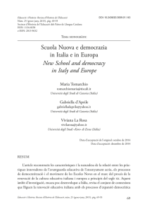 Scuola Nuova e democrazia in Italia e in Europa New School and