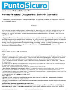 Normativa estera: Occupational Safety in Germania