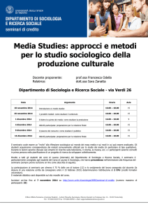 Media Studies: approcci e metodi per lo studio sociologico della