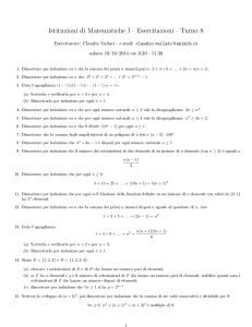 Istituzioni di Matematiche I - Esercitazioni - Turno 8