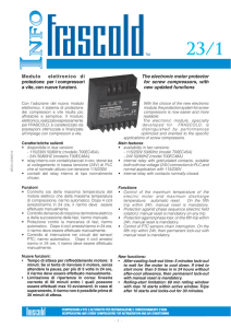 Modulo elettronico di protezione per i compressori a vite