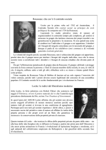 Rousseau: che cos`è il contratto sociale Locke: le