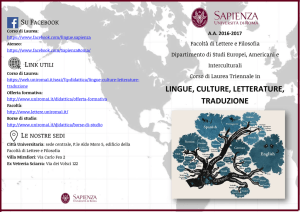 lingue, culture, letterature, traduzione - lettere.uniroma1.it
