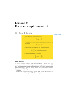 Lezione 9 Forze e campi magnetici