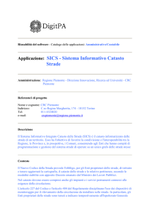 Applicazione: SICS - Sistema Informativo Catasto Strade