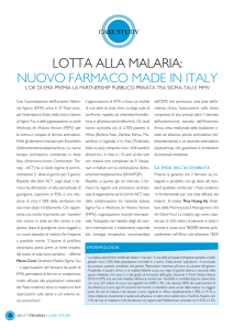LOTTA ALLA MALARIA: NUOvO FARMACO MADE IN ITALy