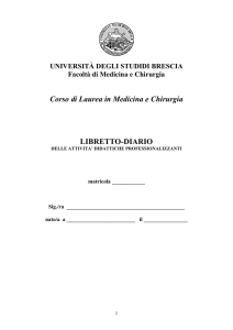 Corso di Laurea in Medicina e Chirurgia LIBRETTO-DIARIO