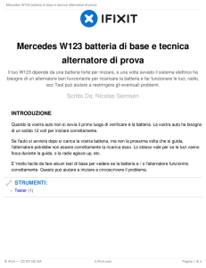Mercedes W123 batteria di base e tecnica alternatore di prova