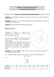 “APPUNTI DI GONIOMETRIA” www.matematica
