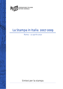 La Stampa in Italia 2007-2009 - Federazione Italiana Editori Giornali