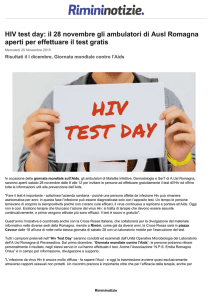 HIV test day: il 28 novembre gli ambulatori di Ausl