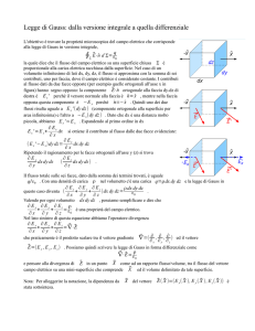 Legge di Gauss: dalla versione integrale a quella differenziale