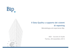 Il Data Quality a supporto dei sistemi di reporting