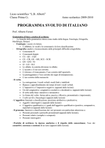 Programma di italiano I CL 2009