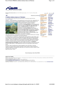 L`edilizia italiana sbarca in Pakistan Page 1 of 1 News ITALIA