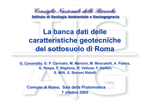 La banca dati delle caratteristiche geotecniche del sottosuolo di Roma