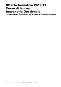 Offerta formativa PAP 2010-2011