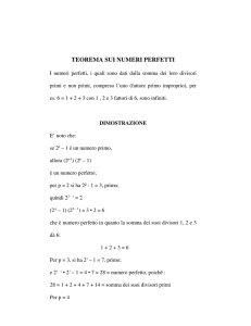 teorema sui numeri perfetti