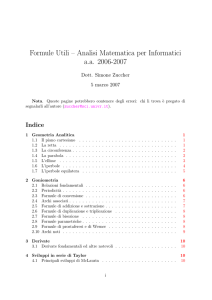 Formule Utili – Analisi Matematica per Informatici a.a. 2006-2007