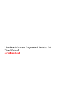 Libro Dsm-iv Manuale Diagnostico E Statistico Dei