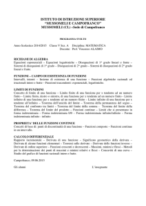 Prgogramma svolto V - IIS Mussomeli e Campofranco