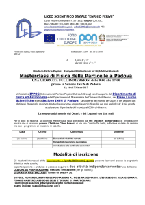 Masterclass di Fisica delle Particelle a Padova
