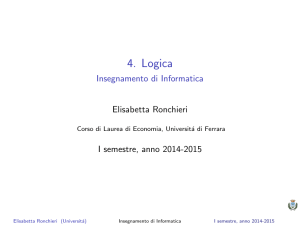 4. Logica - Insegnamento di Informatica