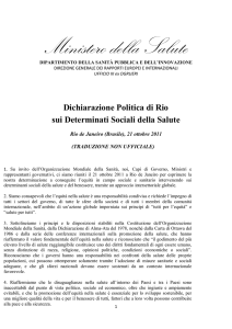 Dichiarazione Politica di Rio sui determinanti sociali della salute