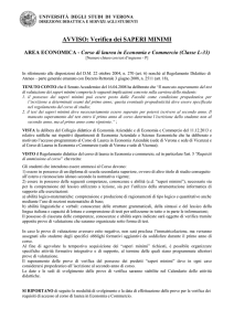 Saperi minimi - DSE - Università degli Studi di Verona