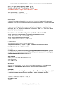 Master in Psicodiagnostica adulti - Torino - Psicologia