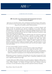 ABI: Accordo con le Associazioni dei Consumatori sul nuovo “Conto