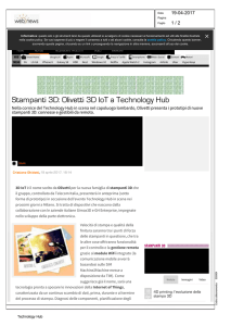 Stampanti 3D: Olivetti 3D IoT a Technology Hub