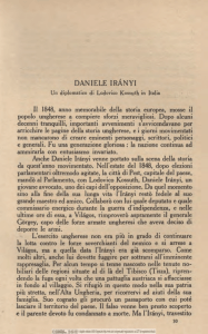 Daniele Irányi — Un diplomatico di Lodovico Kossuth in Italia