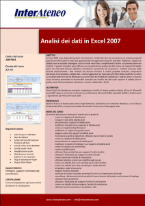 Analisi dei dati in Excel 2007