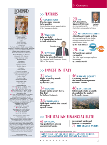 Features >> Invest In Italy >> the ItalIan FInanCIal elIte