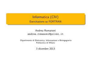 Informatica (CIV) - Esercitazione su FORTRAN