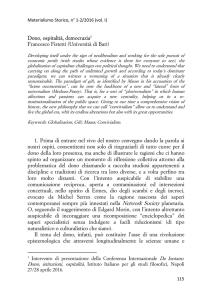 Dono, ospitalità, democrazia1 Francesco Fistetti (Università di Bari