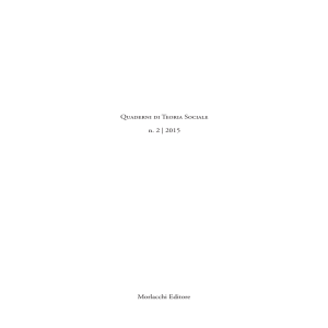 Quaderni di Teoria Sociale n. 2 | 2015 Morlacchi Editore