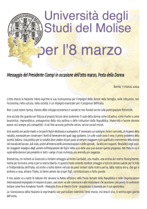 Messaggio del Presidente Ciampi in occasione dell`otto marzo Festa