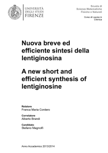 Nuova breve ed efficiente sintesi della lentiginosina A new short and
