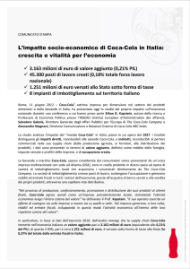 L`impatto socio-economico di Coca-Cola in Italia