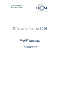 Offerta formativa 2016 Profili docenti I semestre