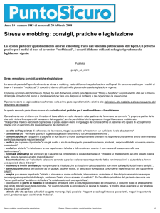 Stress e mobbing: consigli, pratiche e legislazione