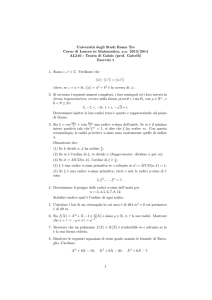 Esercizi 1 - Dip. di Matematica Roma Tre