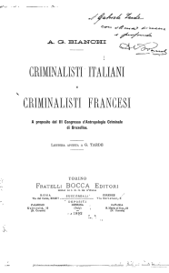 GRIMINALISTI ITALIANI CRIMINALISTI FRANCESI