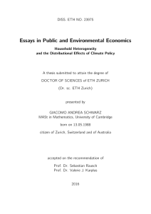 Essays in Public and Environmental Economics - ETH E