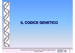 5. Il codice genetico - Associazione Studenti di Agraria IAAS Sassari