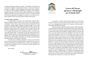 Lettera del Vescovo agli sposi e alle famiglie per il Natale 2012
