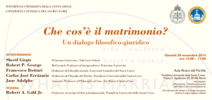 Che cos`è il matrimonio? - Pontificia Università della Santa Croce
