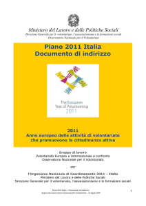 Piano 2011 Italia Documento di indirizzo